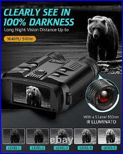 ACTBOT Night Vision Binoculars, 1080P Full HD Video, 1640Ft Viewing Range, 3LCD