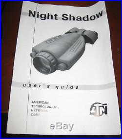 ATN Night Shadow Generation 2 Night Vision Scope Biocular Hunting Site Lens