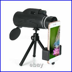 BAK4 80X100 Zoom HD Lens Prism Hiking Monocular Telescope + Phone Clip + Tripod