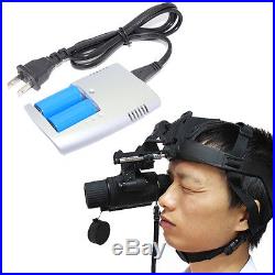 BE-55 Night Vision IR Goggle Monocular+Hand Free Head Mount+Battery Charge Kit