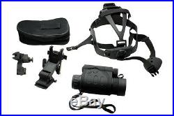 BE-55 Night Vision IR Goggle Monocular+Hand Free Head Mount+Battery Charge Kit