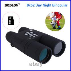 BOBLOV 16GB 8x52 Optical Infrared Day Night Vision Binocular Monocular 335PPI