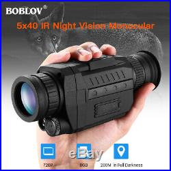 BOBLOV 5X Optical 8GB Digital IR Night Vison Monocular Camera Photograph 3 Modes