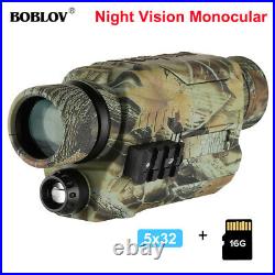 BOBLOV 5x32 16GB Night Vision Monocular Digital Infrared Night Scope for Hunting