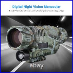 BOBLOV 5x40 Digital Monocular 8GB Night Vision Telescope for Wildlife Hunting