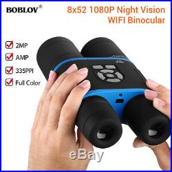 BOBLOV 8x52mm 1080P 2MP Wifi Binocular Low Light Night Vision 335PPI for Camping