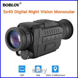 BOBLOV HD Digital Night Vision Monocular 5x35 Infrared IR Camera Photograph 8x