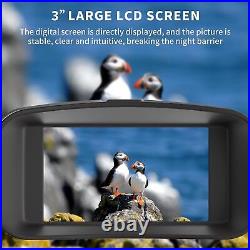 B&W Night Vision Binoculars 4K Video, 36MP Photos, 3'' HD Display, Rechargeabl