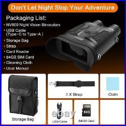Binoculars Night Vision Device 850nm Infrared 1080P FHD 5X Digital Zoom Outdoor