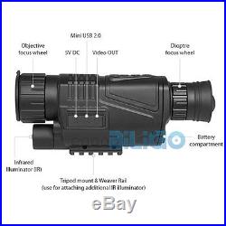 Black WG-37 5x40 Digital IR Night Vision Monocular Take Photo Video + Battery