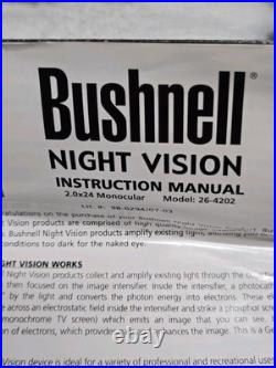 Bushnell Night Vision Monocular 2.0x24 Model # 26-4202 With Case + Tested