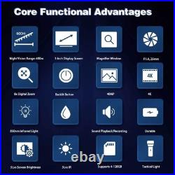 CZ080 600m 4K HD 8X Digital Zoom Night Vision Binoculars Video Recorder Hunting