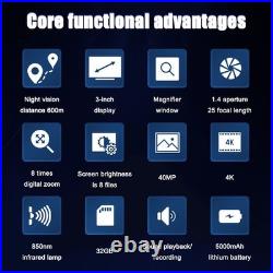 CZ080 Night Vision Binoculars Goggles IR 8X digital Zoom 4K Digital HD Hunting