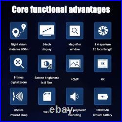 CZ080 Night Vision Binoculars Goggles IR 8X digital Zoom 4K Digital HD Hunting
