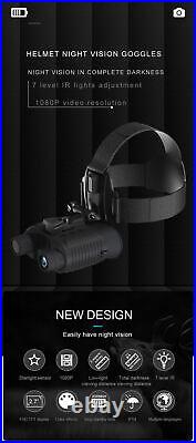 Digital 8X Zoom Night Vision Goggles Head Mounted Binoculars HD Infrared Hunting