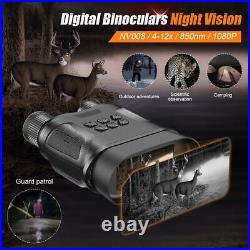 Digital Binoculars 12X Zoomable Goggles Night Vision Device Recorder 2.3Screen