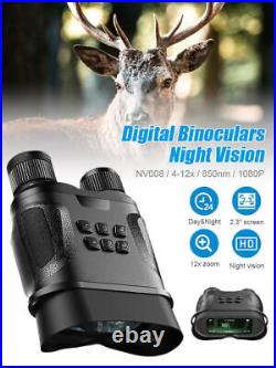 Digital Binoculars Night Vision Device 12X Zoomable Goggles with 2.3Screen New