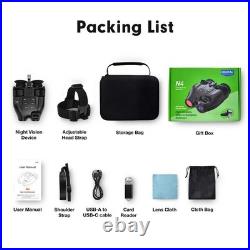 Digital IR Night Vision Binoculars Head Mounted Rechargeable for Hunting