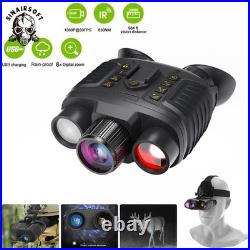 Digital Infrared Night Vision Binoculars 4K 3D Head Mounted Goggles 8X Zoom 300M