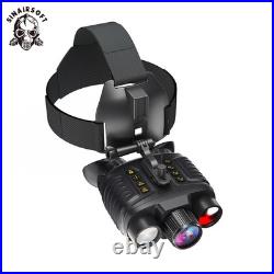 Digital Infrared Night Vision Binoculars 4K 3D Head Mounted Goggles 8X Zoom 300M