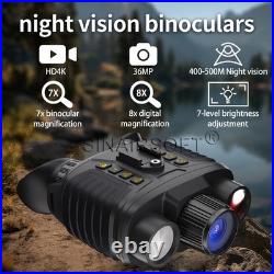 Digital Infrared Night Vision Binoculars 4K 3D Head Mounted Goggles 8X Zoom 300M