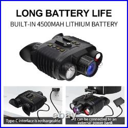 Digital Infrared Night Vision Binoculars 4K 3D Head Mounted Goggles 8X Zoom 300M