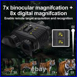 Digital Infrared Night Vision Binoculars 4K 3D Head Mounted Goggles 8X Zoom 300M