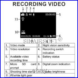 Digital Infrared Night Vision Binoculars 4K 3D Head Mounted Goggles 8X Zoom 300M