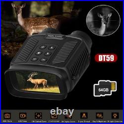 Digital Night Vision Goggles Binoculars Digital IR Mounted Hunting Rechargeable