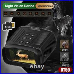 Digital Night Vision Goggles Binoculars Digital IR Mounted Hunting Rechargeable