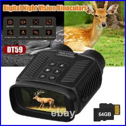 Digital Night Vision Goggles Binoculars Digital IR Mounted Hunting Rechargeable