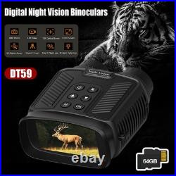 Digital Night Vision Goggles Binoculars Digital IR Mounted Hunting Rechargeable