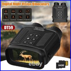 Digital Night Vision Goggles Binoculars Digital IR Mounted Hunting Rechargeable