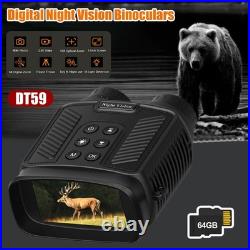 Digital Night Vision Goggles Binoculars Digital IR Mounted Hunting Rechargeable