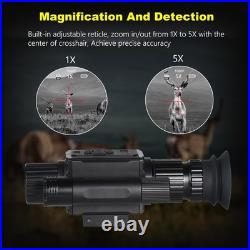 Digital Night Vision Monocular HD 1080P Infrared Night Vision Scope with 5X A