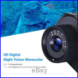 Digital Night Vision Monocular IR Infrared Scope 9x21 Zoom Video Recording DVR