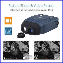 Digital Zoom Day & Night Vision Infrared Monocular Scope Video Photo IR+4GB Card