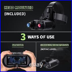 FHD Digital IR Night Vision Goggles Binoculars Head Mounted Hunting Rechargeable