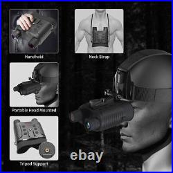 FHD Digital IR Night Vision Goggles Binoculars Head Mounted Hunting Rechargeable