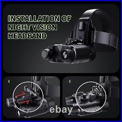 FHD Digital IR Night Vision Goggles Binoculars Head Mounted Hunting Rechargeable