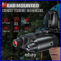 FHD Digital IR Night Vision Goggles Binoculars Head Mounted Hunting Rechargeable