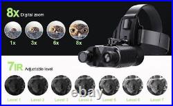 FHD Digital IR Night Vision Goggles Binoculars Head Mounted Hunting Rechargeable