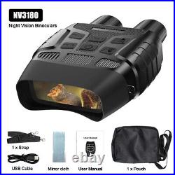 HD Night Vision Goggles Binoculars Digital IR Head Mounted Hunting Rechargeable