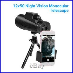 Handheld New 12x50 WiFi IR Night Vision Monocular + Tripod for Natural Watching