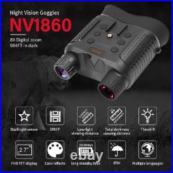 Head Mount Night Vision Goggles Binoculars Digital IR FHD 400m/1312ft, 100% Dark
