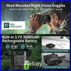 Head Mount Night Vision Goggles Binoculars Digital IR FHD 400m/1312ft, 100% Dark