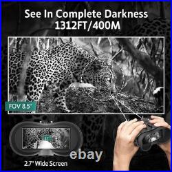 Head Mount Night Vision Goggles Binoculars Digital IR FHD 400m/1312ft, 100% Dark