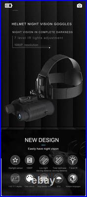 Head Mount Night Vision Goggles Binoculars Digital IR FHD 400m/1312ft, 100% Dark