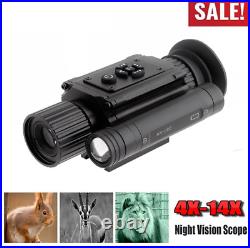 Hunting 4-14X Zoom Telescope IR 850nm Night Vision Monocular Rifle Scope Sights