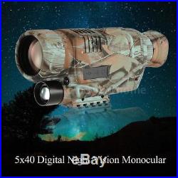 Hunting 5x40 Infrared IR Night Vision Camera Monocular Scope 8GB Recorder Y5F9